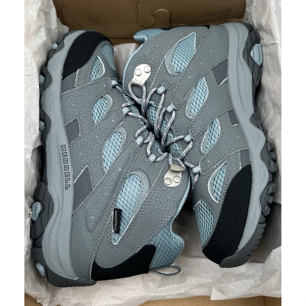 Merrell Youth Girls Moab 3 Waterproof Leather Hiking Shoe Size 6.5 Altitude Gray